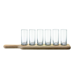 Vodka set Paddle 6 glas plus bricka