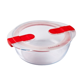 Förvaringslåda i glas Cook&Heat rund Röd 1L PYREX®