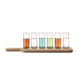Vodka set Paddle 6 glas plus bricka