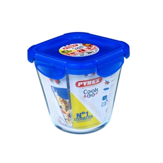 Förvaringslåda i glas Cook&Go Blå fyrkantig 12 cm PYREX®