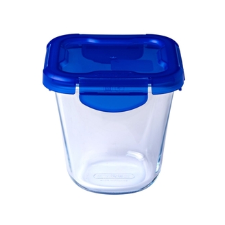 Förvaringslåda i glas Cook&Go Blå fyrkantig 12 cm PYREX®