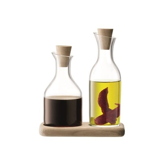 Serve Oil & Vinegar Set & Oak Base LSA