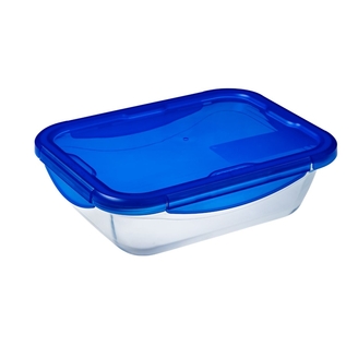 Förvaringslåda i glas Cook&Go Blå rektangulär 30 cm PYREX®