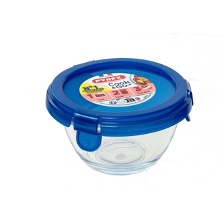 Förvaringslåda i glas Cook&Go Blå rund 200ml PYREX®