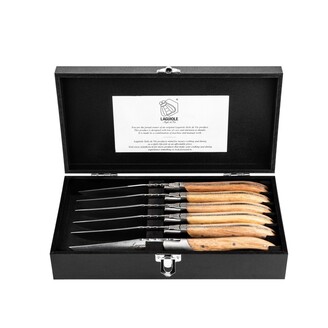 Grillknivar Laguiole Oak Wood Stonewash SET 6 SdV