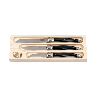 Kitchen knives Black Set/3 LAGUIOLE