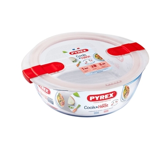 Förvaringslåda i glas Cook&Heat rund Röd 1L PYREX®