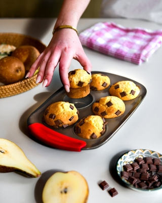 Muffinsform Asimetria Silicon rektangulär för 6 muffins 29 cm PYREX®