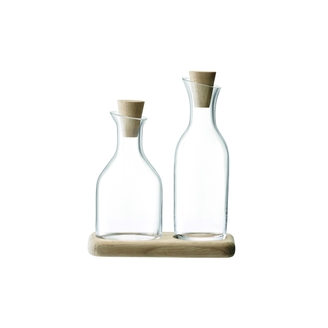 Serve Oil & Vinegar Set & Oak Base LSA