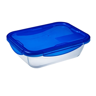 Förvaringslåda i glas Cook&Go Blå rektangulär 20 cm PYREX®
