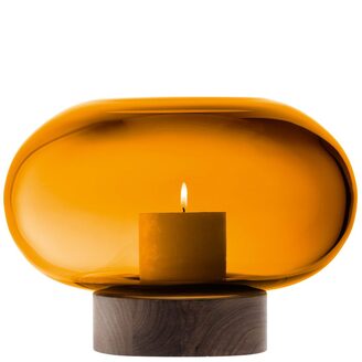 Oblate Vase/Lantern Amber LSA